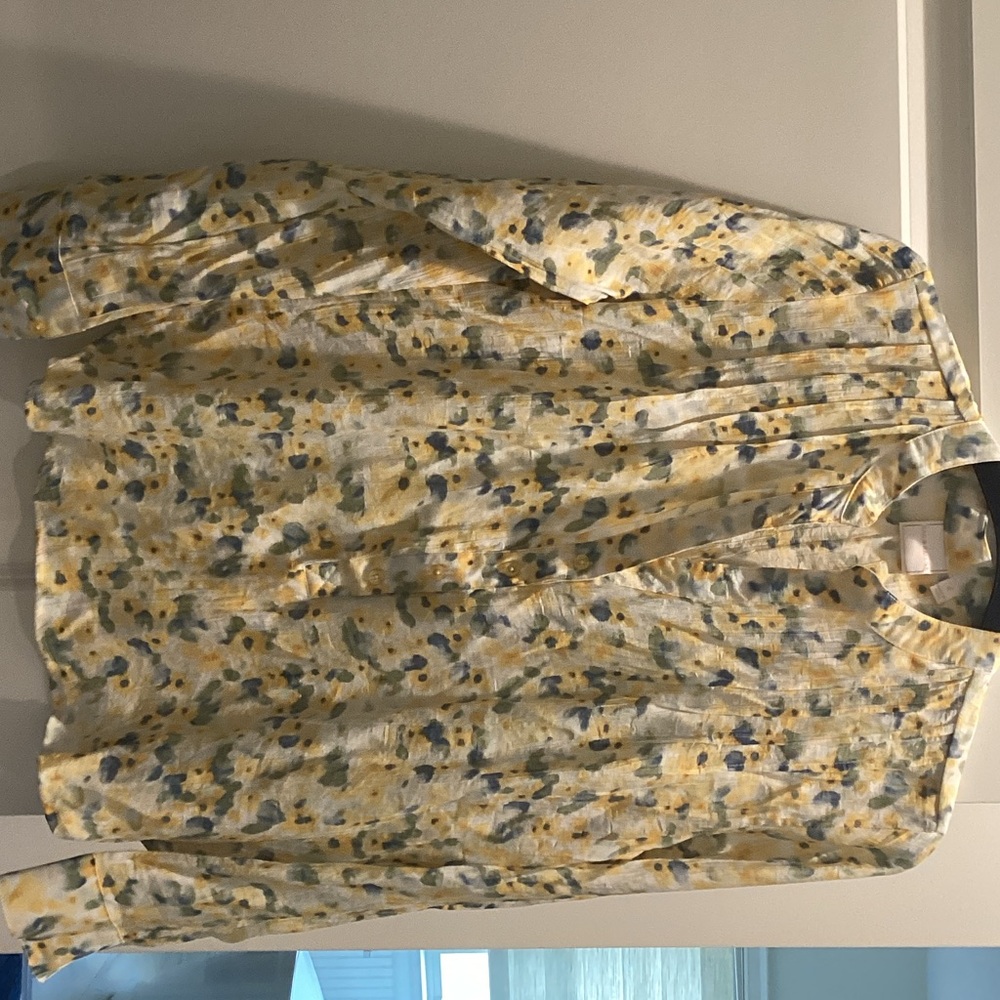 Zac & Rachel Yellow and Blue Speckled Button-Down Shirt